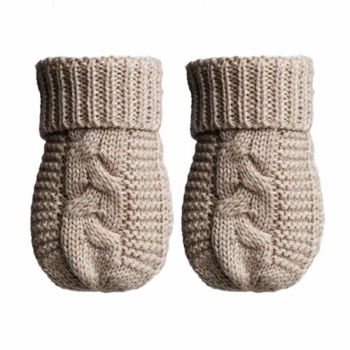 Newborn Baby Mittens Boys Girls Cable Knit Infants Toddlers Gloves 0-12 Months