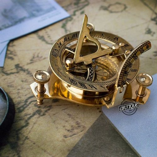 Vintage London west maritime antique SUNDIAL COMPASS brass nautical Christmas Gi