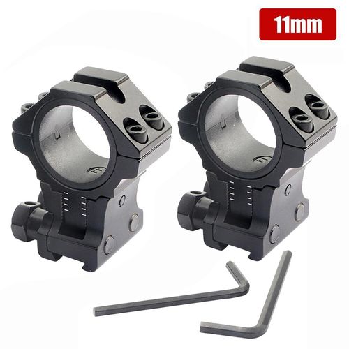 2Pcs 11mm rail Adjustable Height Scope Mount 30mm 1" Rings Dovetail Riser Mount — image 2