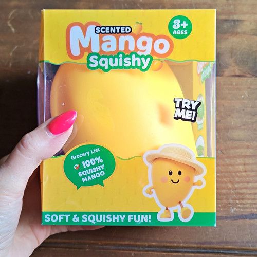 Scented Mango Tactile Squeeze Toy, Yellow/Green, Ages 3+ Years