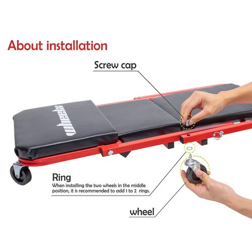 Mechanics Creeper 3 In 1 Trolley Stool Workshop Padded Seat Car Workshop Garage — image 8