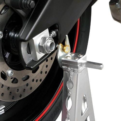 Motorcycle Paddock Stand Heavy Duty Front and Rear Stand Set Lightweight Silver — image 5