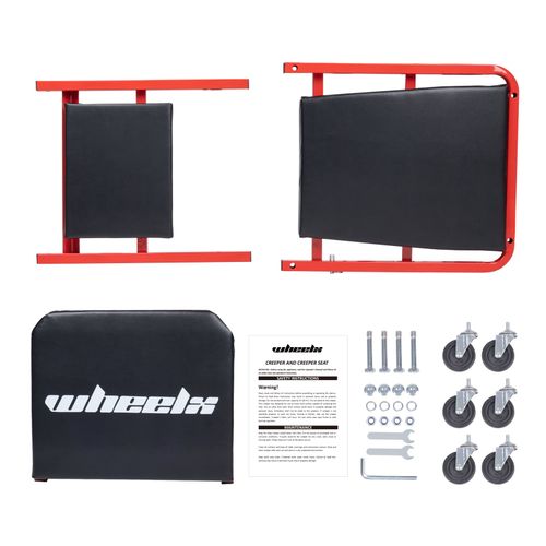 Mechanics Creeper 3 In 1 Trolley Stool Workshop Padded Seat Car Workshop Garage — image 5