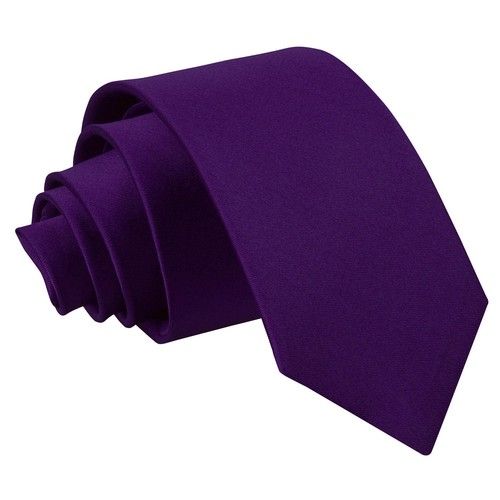 Mens Slim Tie Satin Plain Solid Formal Wedding Necktie Free Pocket Square by DQT
