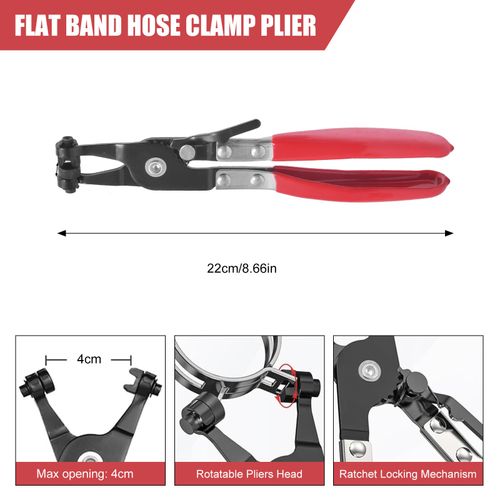 4PC Hose Clamp Removal Pliers Set Flexible Spring-Loaded Long Nose Pliers Carbon — image 10