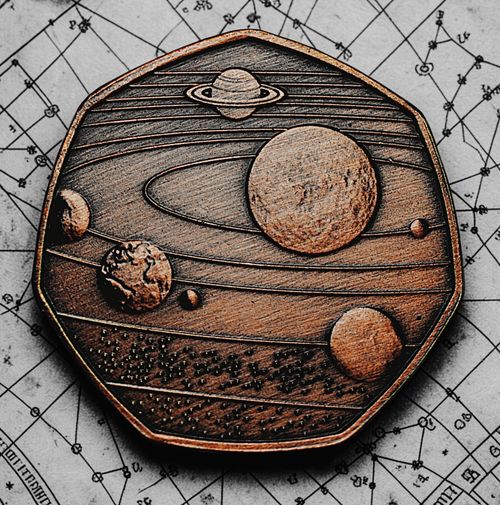 OUR SOLAR SYSTEM & AREA 51 Silver & Bronze Commemorative Coins & Case. Alien — image 2