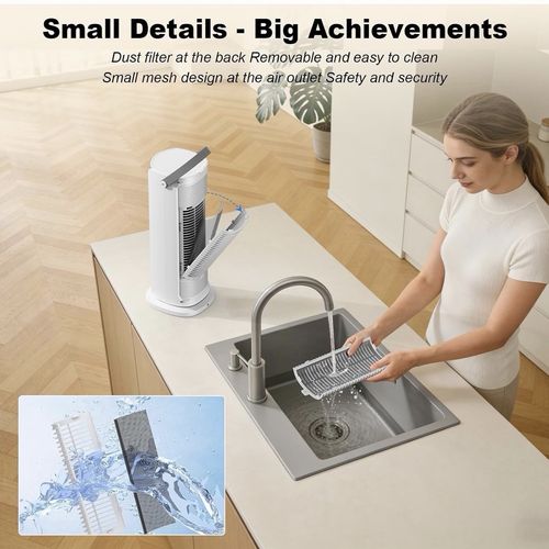 Portable Evaporative Air Cooler 920ml Tank White Remote Timer Oscillation LED — image 5