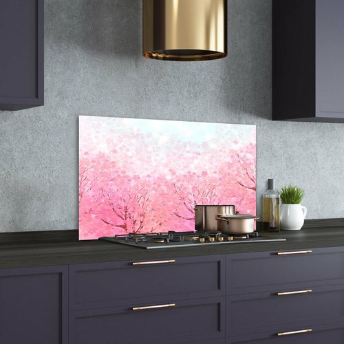 Tulup Kitchen Glass Splashback 100x70 Cherry blossoms — image 2