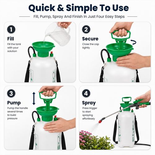 Garden Pressure Sprayer  5L / 8L  Portable Hand Pump Chemical Weed Spray Bottle — image 5