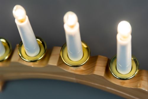  Wooden Candle Bridge Christmas Window Lights Decoration Pre-Lit Xmas Arch 7 LED — image 4