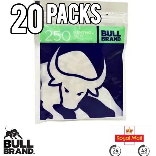 Bull Brand Menthol Filter Tips slim 6mm (20 Bags) 5000x Filter Tips UK Stock
