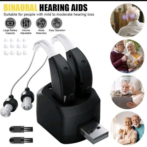 2 Hearing Aids Rechargeable BTE Sound Device Hearing Amplifier With 12 Ear Tips — image 4