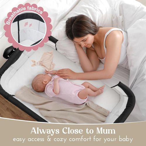 Love For Sleep LullaBee Bedside Crib Baby Co Sleeper Rocking Cot Bassinet — image 5
