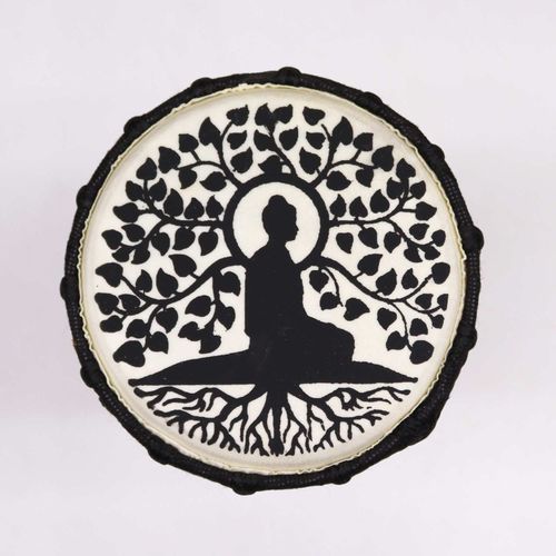 Buddha Wide Top Djembe Drum - 13cm — image 1