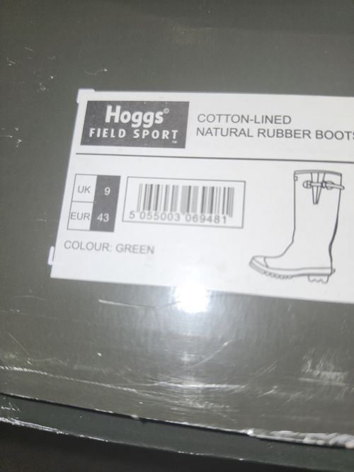 Hoggs Field Sport FS-365 Men’s Green Natural Rubber Cotton-Lined Boots UK 9 — image 2
