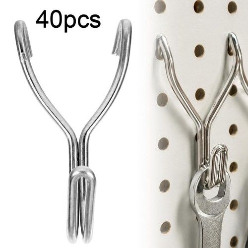 40 X Metal Pegboard Hooks Heavy Duty Small Hooks for Tool Hanging