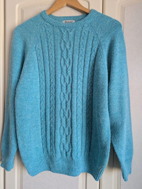 Berkertex Women's Blue Cable Knit Crew Neck Raglan Sleeve Jumper Size 14 — image 2