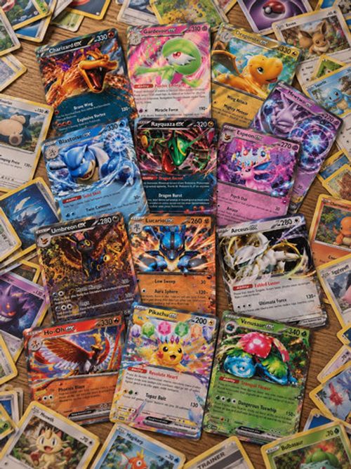 50–300 Pokémon Card Bundle | Guaranteed Holos + EX/Rares | No Duplicates ⭐