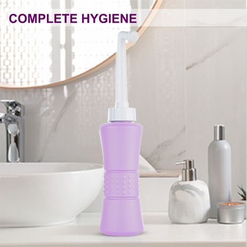 laphang Portable Bidet 500ml Purple Peri Bottle with Waterproof Pouch and Cap — image 9