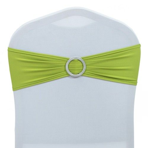 Set of 50 Spandex Stretch Chair Sashes Elasticity Band Bows with Slider Buckle