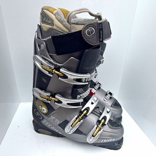 Tecnica Rival X8 Women’s Ski Boots Mondopoint 25 98mm Stiff Flex Buckles Grey