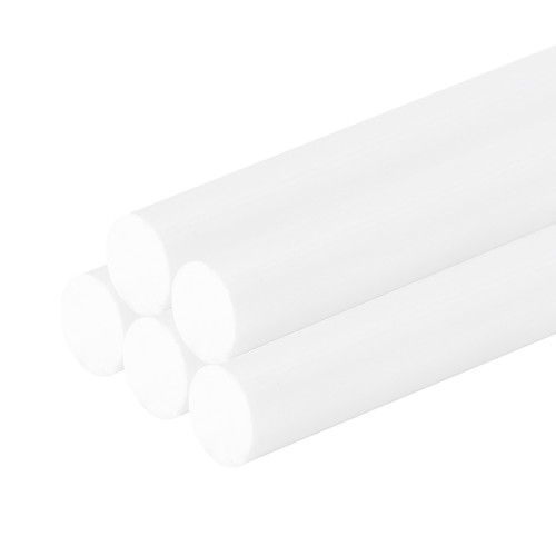 5Pcs White Plastic Rods 8 x 250mm ABS Round Stick Round Solid Bar DIY Model