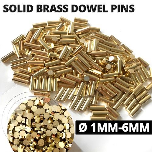 Ø 1mm 1.5mm 2mm 2.5mm 3mm - 6mm Metric Solid Brass Dowel Pins 2mm-15mm Length