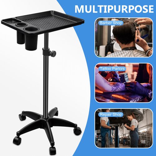 Salon Spa Instrument Tray Beauty Tattoo Rolling Trolley Cart Work Station Wheels — image 10