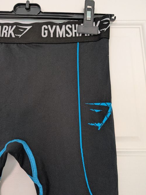 RARE Vintage Gymshark HEX Compression Leggings Black/Blue Size Medium VGC — image 2