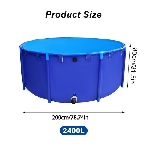 Above Ground Commercial Grade Round Heavy PVC Fish Ponds for Outside Blue — image 4