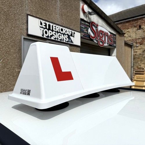 Lettercraft - Vacuum Suction Mount Driving School Instructor Learner Roof Sign