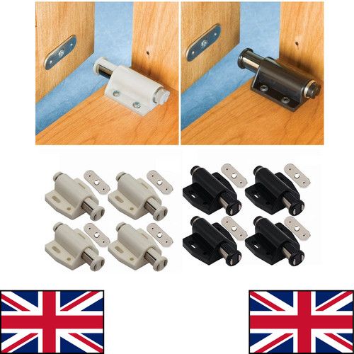 4x Push To Open Magnetic Drawer Cabinet Doors Latch Catch Touch Kitchen Cupboard