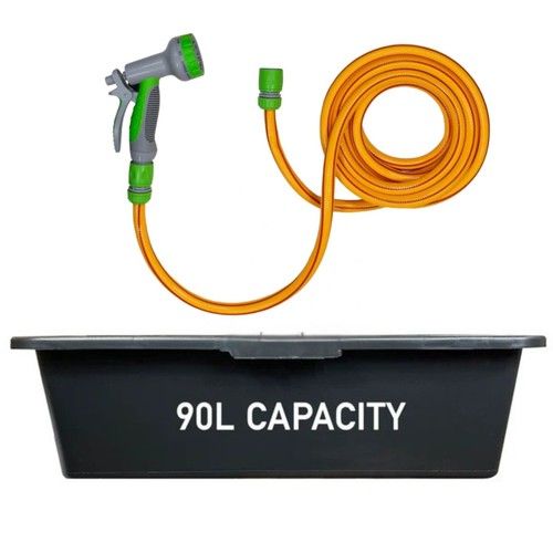 Dog Bath Shower Tub 90L with Tap Shower Kit Pet Cleaning Multi Purpose Tub