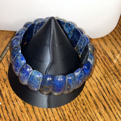 Lapis Lazuli Beaded Stretch Bracelet 1” Blue Gemstones Sz7-8 — image 10