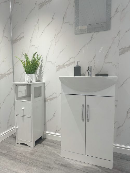 10 White Marble Matt Bathroom Panels Shower Wet Wall Kitchen Cladding PVC — image 6