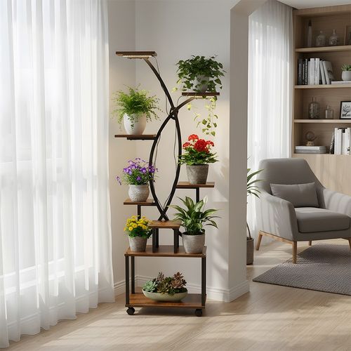 LED 8 Tiered Plant Stand Indoor with Grow Lights Flower Shelf Plant Display Rack — image 10