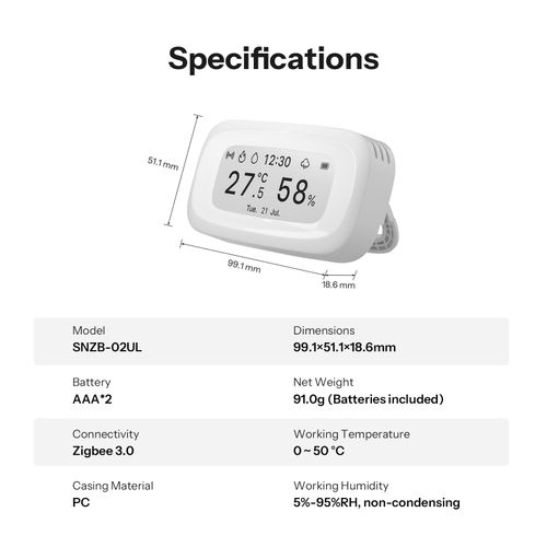 SONOFF Zigbee Temperature Humidity Sensor 2.9in E-Ink Display Remote Monitor — image 13