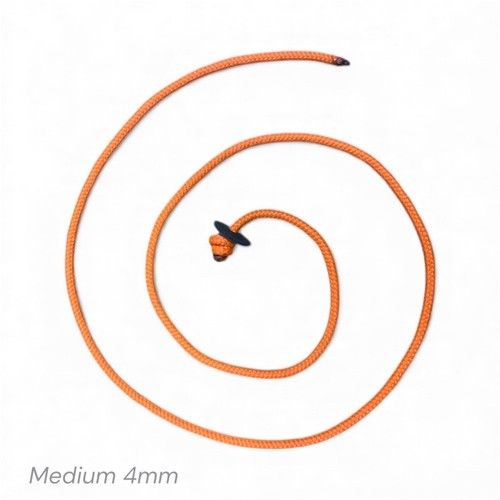 English Made Falconry Button Rope Leash Leather Washer Orange Medium,4mm Thick