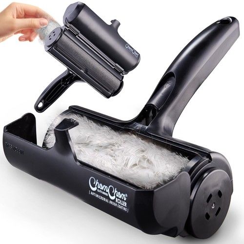 ChomChom Roller Pet Hair Remover - Original Size Reusable Lint Roller Black