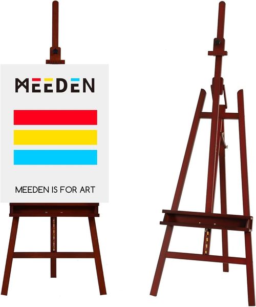 Walnut Large Painters Easel Adjustable Solid Beech Wood Artist Easel, Studio Eas — image 1