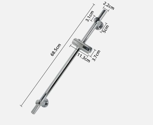 Shower Riser Rail Kit Adjustable Chrome Head Holder Bracket Bathroom Shower Rod — image 2