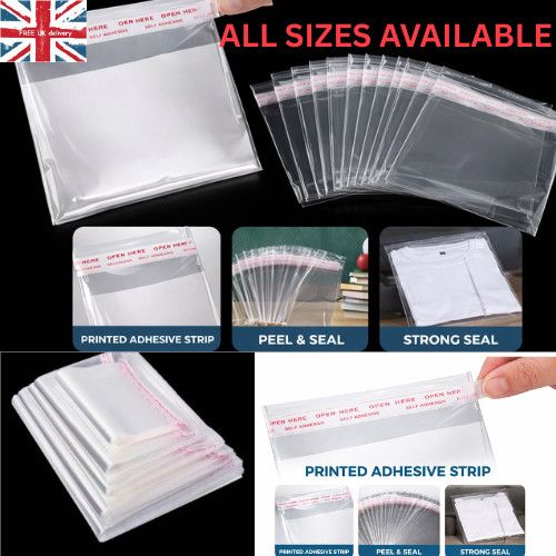 Clear Reusable Plastic Bags Self Seal Cellophane OPP Bags Seal peel Adhesive Bag
