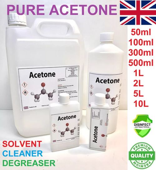 Acetone Degreaser Solvent Cleaner 100% PURE Acrylic Nail Glue Remover FREE P&P