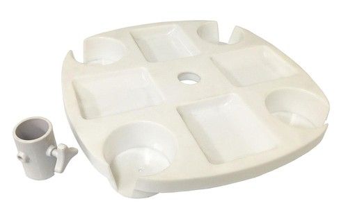 PATIO GARDEN BEACH SUN PARASOL UMBRELLA TABLE CUP HOLDER caravan bbq picnic