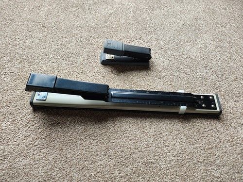 Job Lot 2x Heavy Duty Desktop Staplers - 300mm Long Arm Booklet + Standard Desk