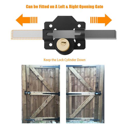 50mm Both Sides Garden Security Gate Lock with Bolt & 5 Keys — image 9