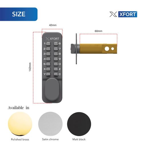 XFORT Digital Door Lock, Keypad Combination Lock, Hold Back Function. — image 4
