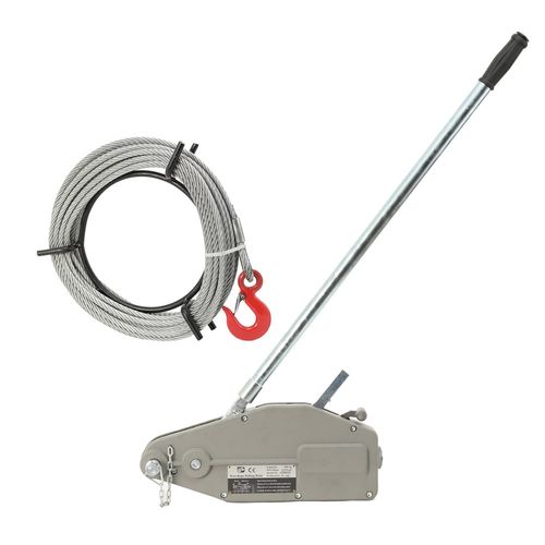 Wire Rope Puller Hand Winch Rope Hoist w/ 20M Rope for Lifting and Pulling 800KG — image 12