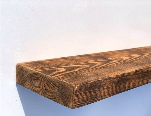 Rustic Floating Reclaimed Solid wood Shelf Chunky Handmade Shelves Free Brackets