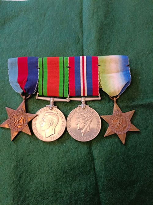 WW2 WWII British 4 Medal Group mounted Atlantic war defence 39-45 star full size